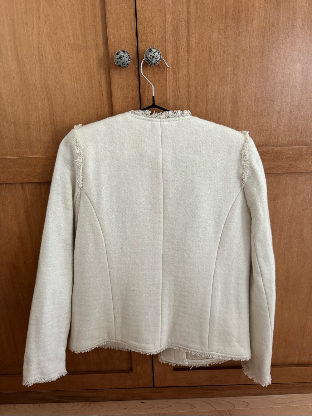 IRO Anglet Ecru Frayed Wool-Blend Jacket – Size 38/M - Picture 4 of 7